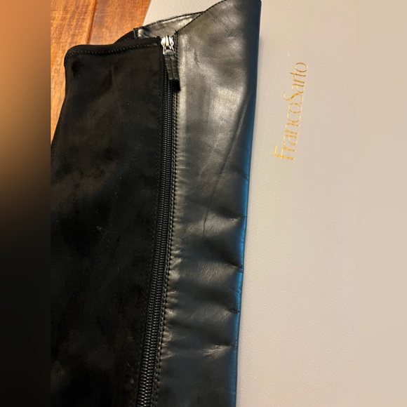 Franco Sarto High Knee Leather Black Boots 7.5 - Picture 7 of 10
